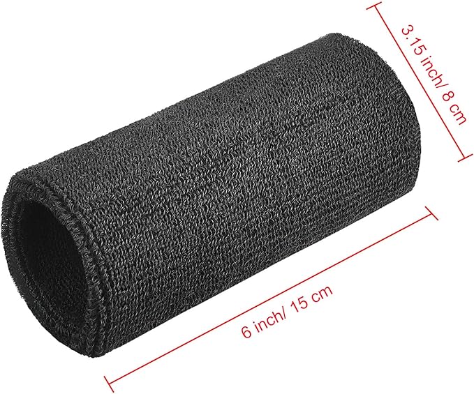WILLBOND 6 Inch Wrist Sweat Bands for Men Women Tennis Elastic Athletic Long Sweatband Wrist Absorbent for Basketball Tennis Running Outdoor Activity
