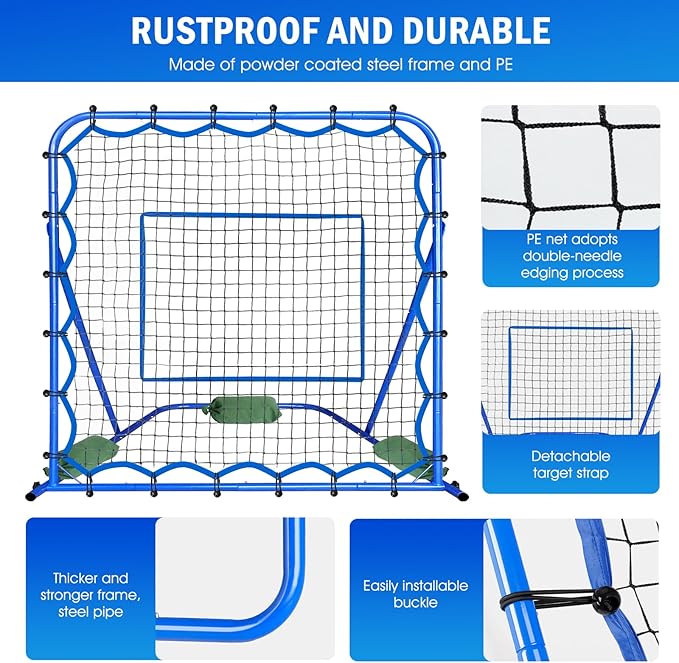 Soccer Rebounder Net, Quick-Switch Angle Soccer Training for Control, Passing Practice, Easy Setup Rebounder Gifts Aids & Equipment for Kids,Teens & Adults