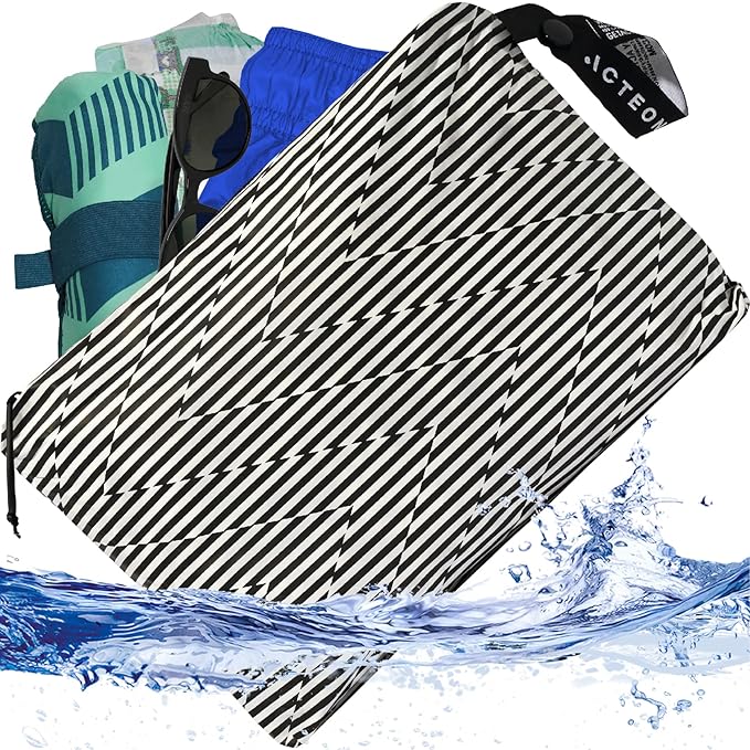 Acteon Wet Dry Bag, Large Travel Water-Resistant Swimsuit & Clothes Organizer, Foldable Pocket Sized Pool, Beach & Gym Bags, Fit for Bikini, Swim Workout Shoes & Towels, Toiletries, Dirty Laundry