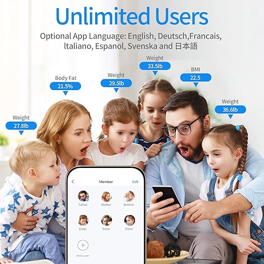 Vitafit 550lb Smart Bathroom Scale for Body Weight, High Precision in 0.1lb Assured by Weight Scale Professional Factory Since 2001, App Sync 13 Body Composition with BMI and Body Fat, Black