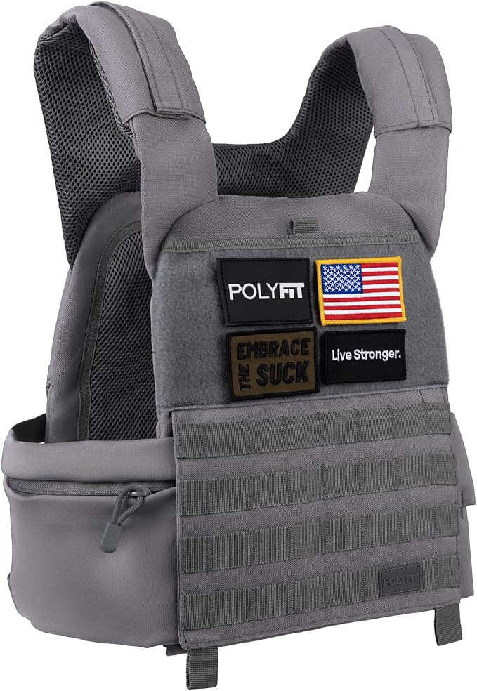 POLYFIT (Fortify) Weighted Vest for Strength and Endurance Training, Rucking, Fitness Workouts, Running, WODs