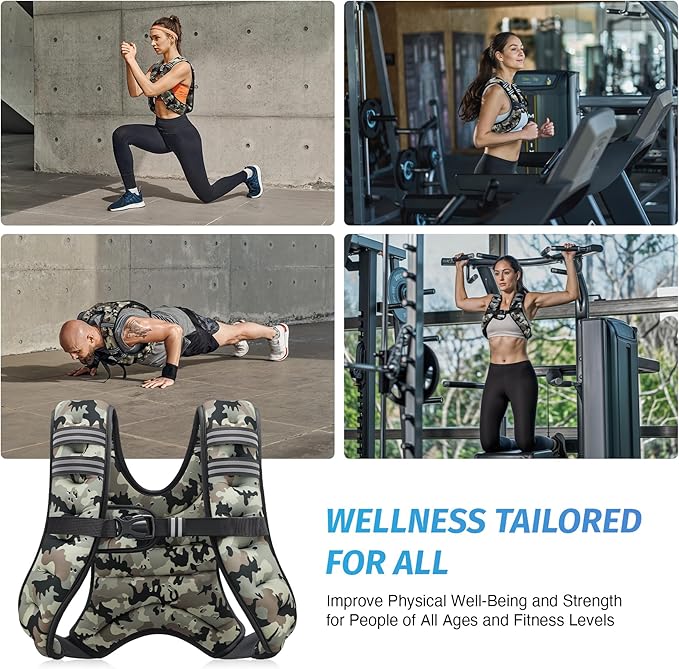 ZELUS Weighted Vest, 6lb/8lb/12lb/16lb/20lb/25lb/30lb Weight Vest with Reflective Stripe for Workout, Strength Training, Running, Fitness, Muscle Building, Weight Loss, Weightlifting