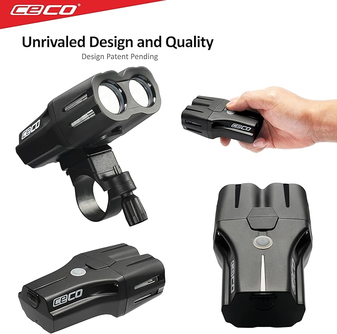 CECO-USA: 2,000 Lumen USB Rechargeable Bike Light – Tough & Durable IP67 Waterproof & FL1 Impact Resistant– Super Bright F2000 Bicycle Headlight – for Commuters, Road Cyclists & Mountain Bikers