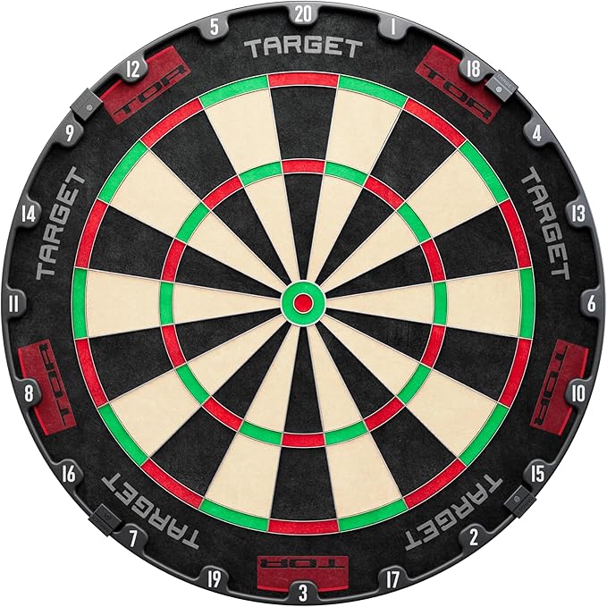TARGET Darts TOR Dartboard, Steel Tip Dart Board | WDF Approved Competition Standard Dartboards & Fixing Kit, Modern Rotational Number Ring, Premium Madagascan Sisal, Stainless Steel Thin Wire System