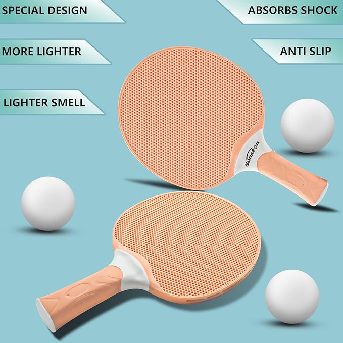 Senston Table Tennis Rackets Set, Professional Table Tennis Racket with 3 Balls, Composite Rubber Ping Pong Paddle Set