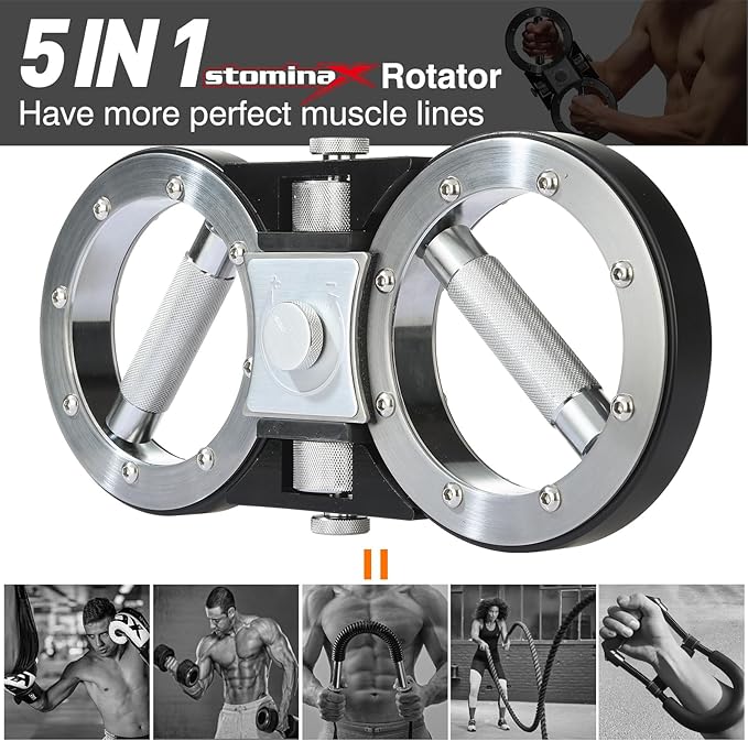 Rotator 4.0 Upper Body Strength Training System, Both Weight And Resistance Adjustable Spinning Burn Rotator Machine, Wt From 10 Lbs to 15 Lbs, Portable Training For Fitness, Combat and Rehab