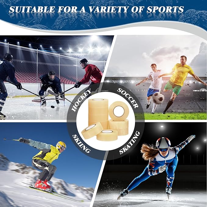 Clear Hockey Tape, Hockey Tape Multipurpose, Clear, 10 Pack - for Socks and Gear, Easy to Stretch and Tear