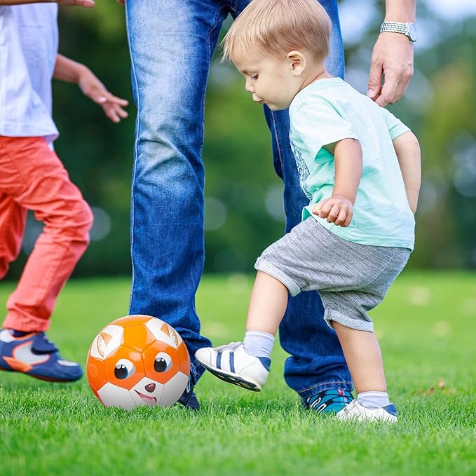 Toddler Soccer Ball Size 2 - Soft Kids Soccer Ball 2 Pack for Ages 1-3 3-5 - Cartoon Sports Toys for Boys Girls - 5.8” Small Ball for Indoor/Outdoor Games for Yard Games