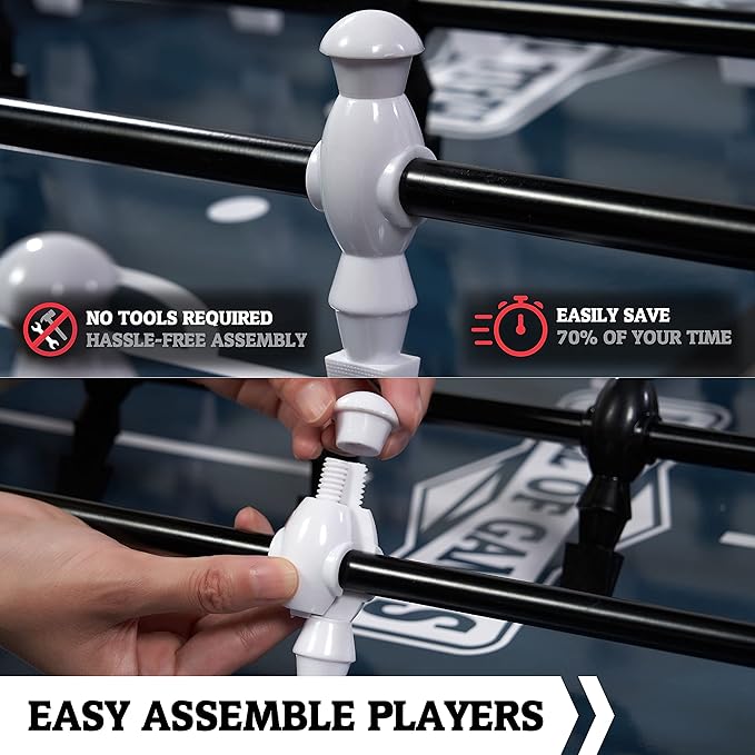 Hall of Games Foosball Tables Multiple Styles, Soccer with Durable & Stylish Designs with Tabletop Sports Soccer Balls, Perfect for Family Game Rooms