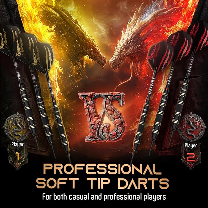 IgnatGames Premium Soft Tip Darts – 6/12 Pack Brass Barrels with Aluminum Shafts, 16 GlideXPro Flight Set, Tool Kit, Giftable Case & 100 Extra Tips