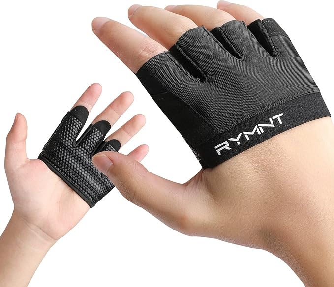 Minimal Workout Gloves,Short Micro Weight Lifting Gloves Grip Pads with Full Palm Protection & Extra Grip for Men Women Weightlifting,Gym,Cross Training,Powerlifting,WODs.