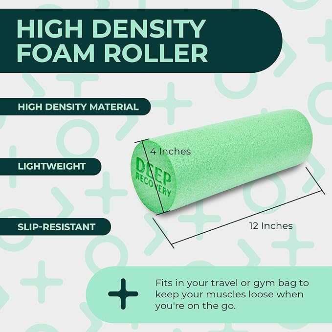 Yoga Foam Roller for Physical Therapy & Exercise – Soft Back Roller for Back Pain, Legs, and Shoulders, 12in x 4in Travel Size – Deep Tissue Massage for Myofascial Release