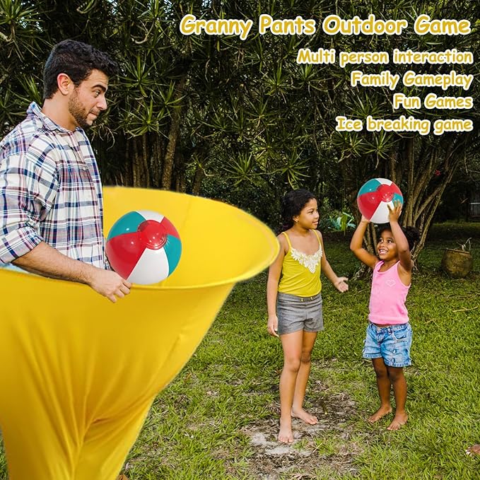 Granny Pants Yard Game Sets, 2025 New Giant Outdoor Party Game with 2 Bouncy Balls and 1 Pump for Family Reunion Games, Backyard Gatherings & Team Games
