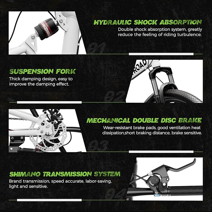 Outroad 26 Inch Folding Mountain Bike, 21 Speed Full Suspension High-Carbon Steel MTB Foldable Bicycle, Dual Disc Brake Non-Slip Folding Bikes for Adults/Men/Women, Black, Orange and Green