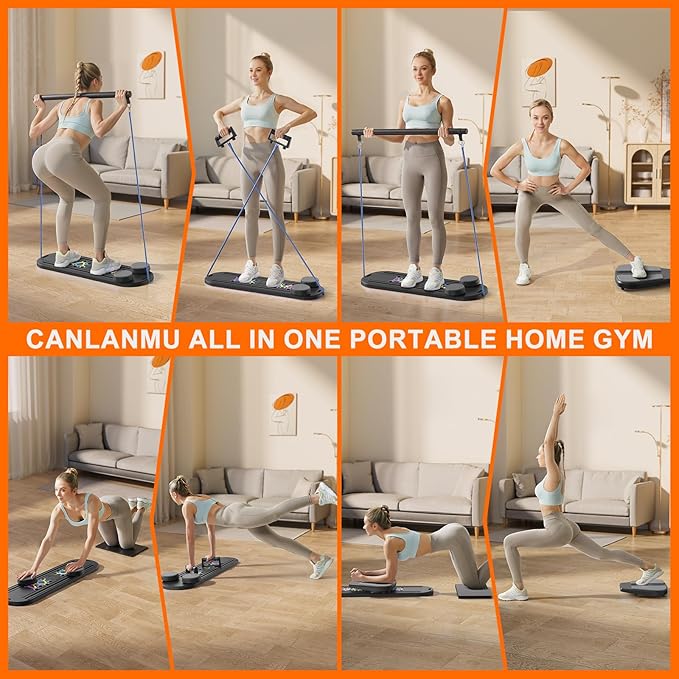 Pilates Board,Pilates Reformer Sets, Multifunctional Abdominal Pilates Board for Home Workout Equipment, Portable Foldable Ab Board Trainer Pilates Exercise Machine,Pilates Board for Women