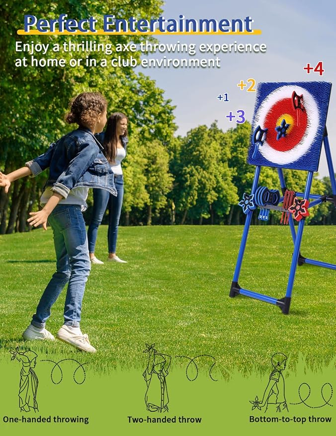 Axe Throwing Bristle Target with 8 Throwing Axes Set,Axe Throwing Game for Indoor & Outdoor,Yard Games,Carnival Games