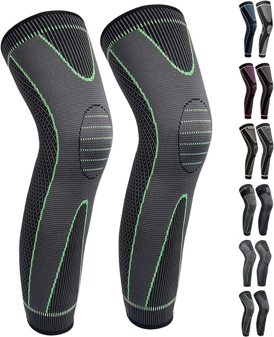 Full Leg Sleeves Long Compression Leg Sleeve Knee Sleeves Protect Leg, for Man Women Basketball, Arthritis Cycling Sport