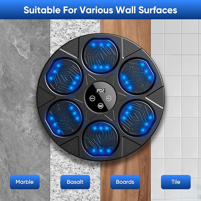 Music Boxing Machine for Adults,Wall Mounted Smart Bluetooth Musical Boxing Machine, Boxing Target Workout Equipment with Boxing Gloves,for Home, Gym, Office