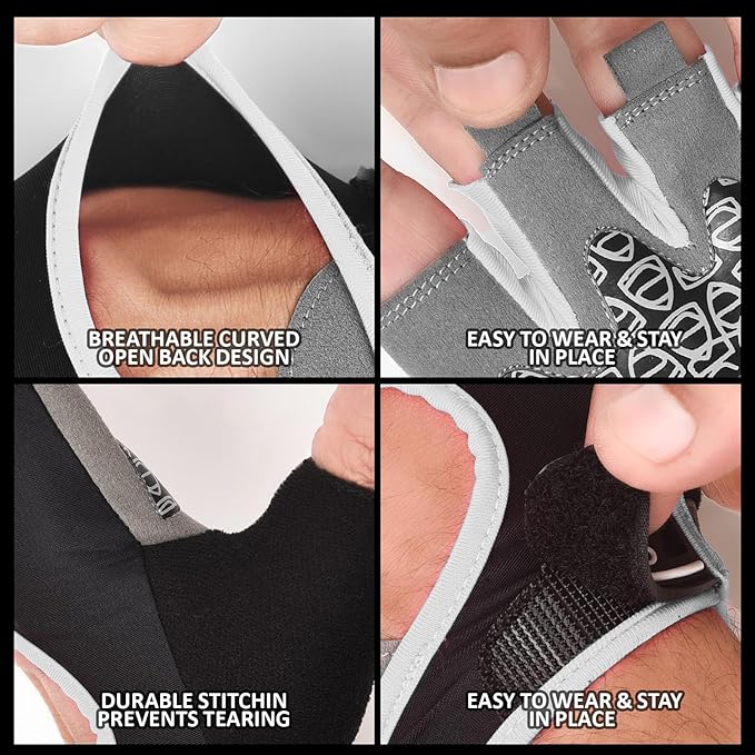 AYRO Breathable Weight Lifting Gym Workout Gloves with Extra Grip for Men & Women, Exercise Gloves with Full Palm Protection, Removal with Durable Closure, for Weightlifting