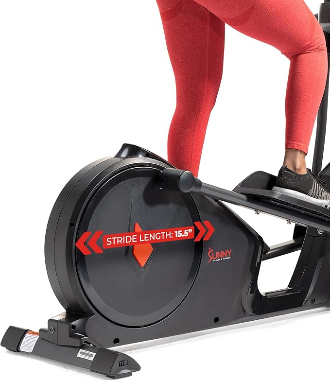 Sunny Health & Fitness Programmable 16 Electro-Magnetic Elliptical Cross Trainer Exercise Machine, Full-Body Cardio Equipment w/ 24 Pre-Built Workouts, 330LB Capacity,Optional Free SunnyFit App Link