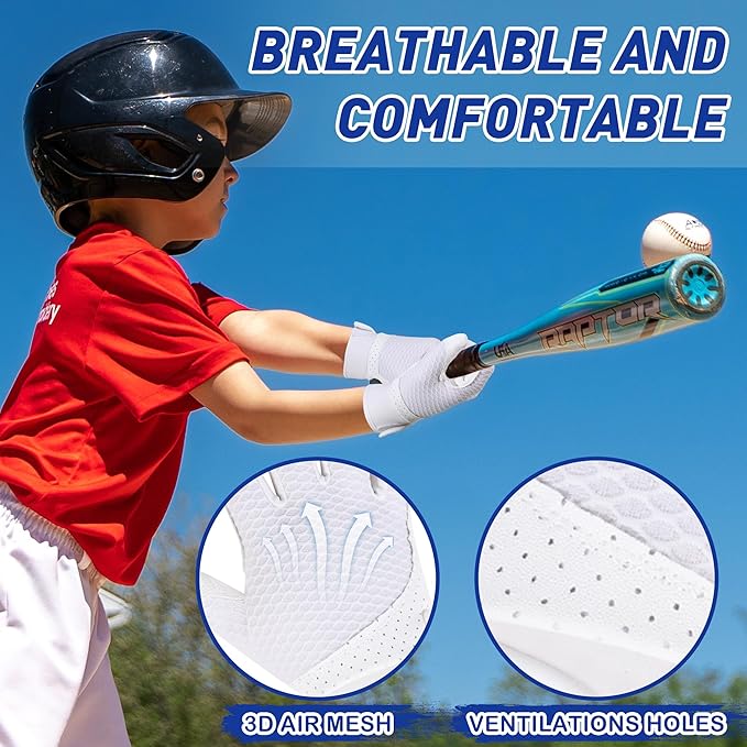 HLDD HANDLANDY Batting Gloves – Durable Grip, Breathable Baseball Softball Gloves for Adults Youth Kids – Gift for Players