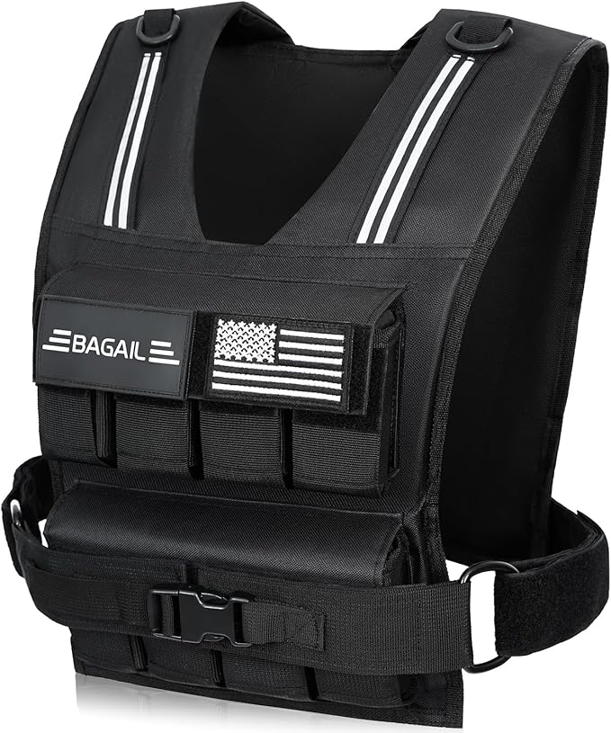 BAGAIL Weighted Vest Men, 20lbs/30lbs/40lbs Adjustable Weighted Vest for Woman with Removable Iron Weights, Women’s Weight Vest for Walking, Rucking, Running, Strength training