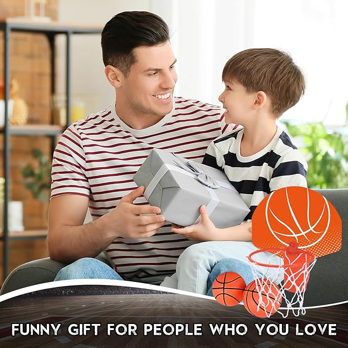 Honoson 3 Sets Indoor Trash Can Basketball Game Set Includes 3 Mini Clip on Basketball Hoop with Backboard 6 Inflatable Ball 3 Pump Kid Adult Office Decompression Toy Birthday Gift(Fresh)