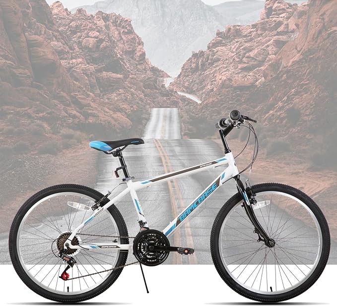 HH HILAND 24 26 inch Mountain Bike for Men Women, 21 Speeds High-Carbon Steel Frame, Sport Cycling MTB Bicycle for Adult