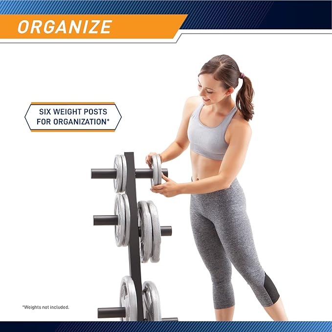 Marcy Olympic Weight Plate Tree for 2-Inch Plates Weight Storage Rack