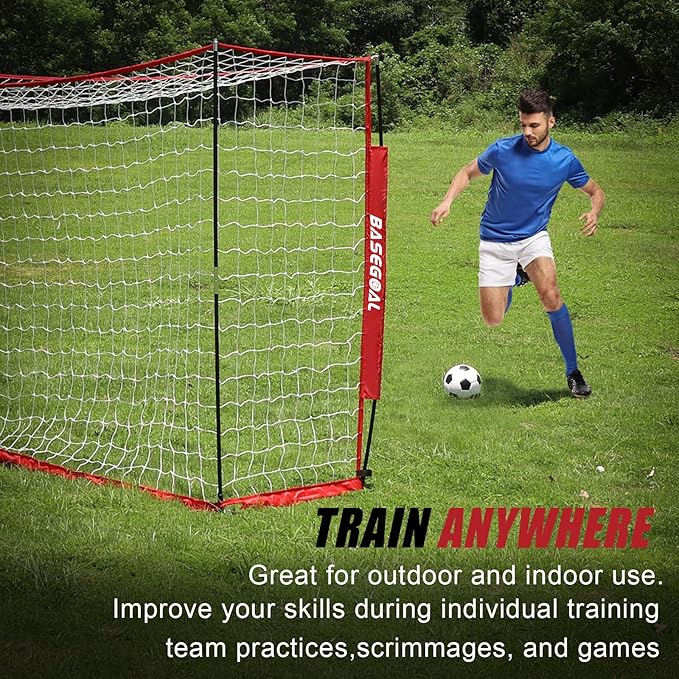 Soccer Goal,Soccer Net,Soccer Goals for Backyard,with Bow Frame,Collapsible Metal Base and Agility Ladder