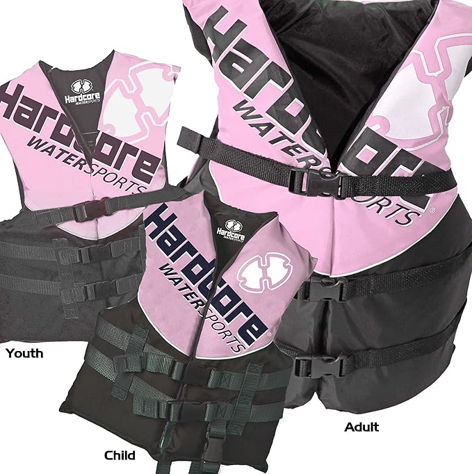 Hardcore Coast Guard Type III PFD for Youth Child Teen Adult; Life Vest Flotation Device; Life Jacket Paddle Vest for Big Kids, Jet ski, Wakeboard, Hardshell Kayak Life Jacket