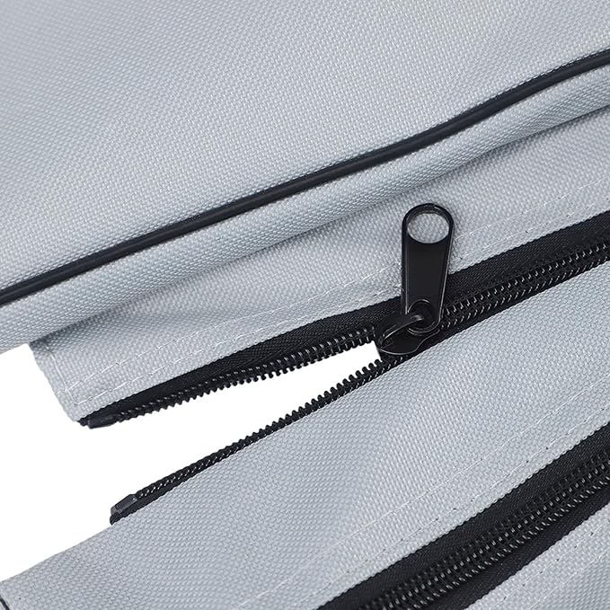 Bench Seat Cover 420D Oxford Seat Storage Bag for Kayak Inflatable Boat, Dinghy Boat Seat Cushion and Underseat Storage Bag with Pockets Grey Thick Sponge Seat Bench Cushion(Black 85cm)