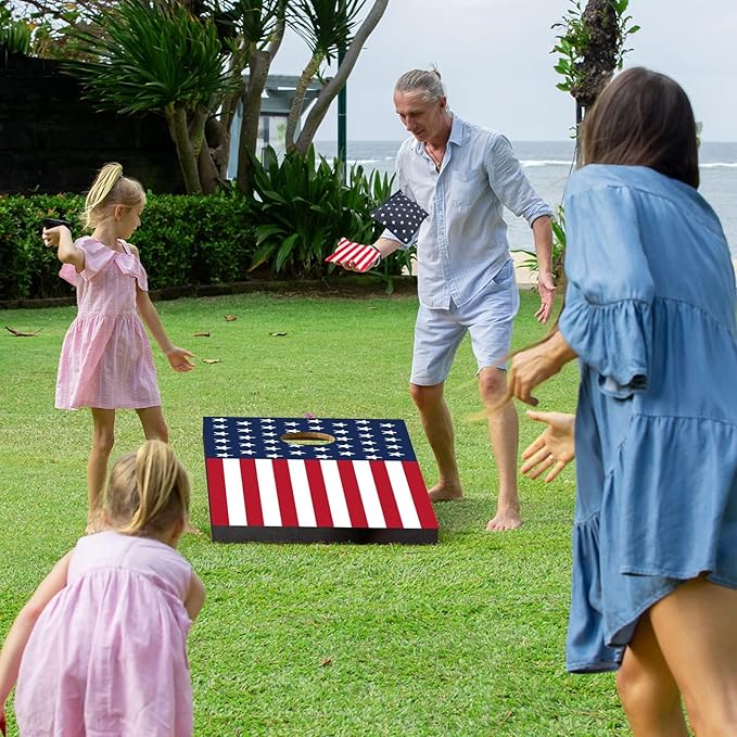 Cornhole Board Set with Carrying Bags & 8 Bean Bags Corn Hole Boards Bean Toss Game for Adults Family Outdoor Lawn Outside Backyard Games