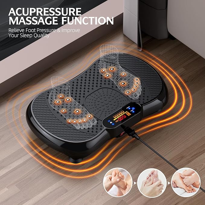 Vibration Plate Exercise Machine, Lymphatic Drainage Machine for Weight Loss, Full Body Workout Vibrate Fitness Platform, Helps Toning Shaping Wellness Home Gyms Workout - Max User Weight 330lbs