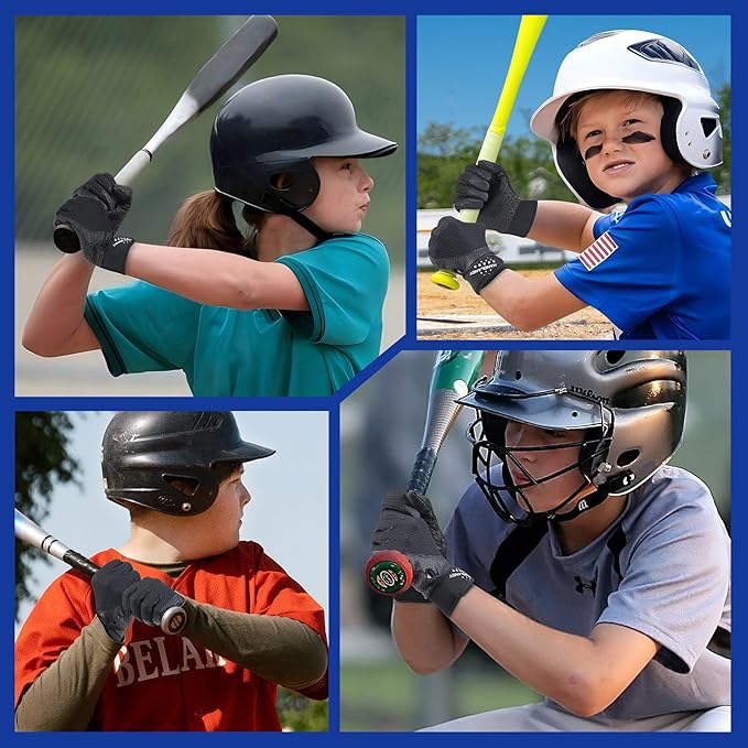 HLDD HANDLANDY Batting Gloves – Durable Grip, Breathable Baseball Softball Gloves for Adults Youth Kids – Gift for Players