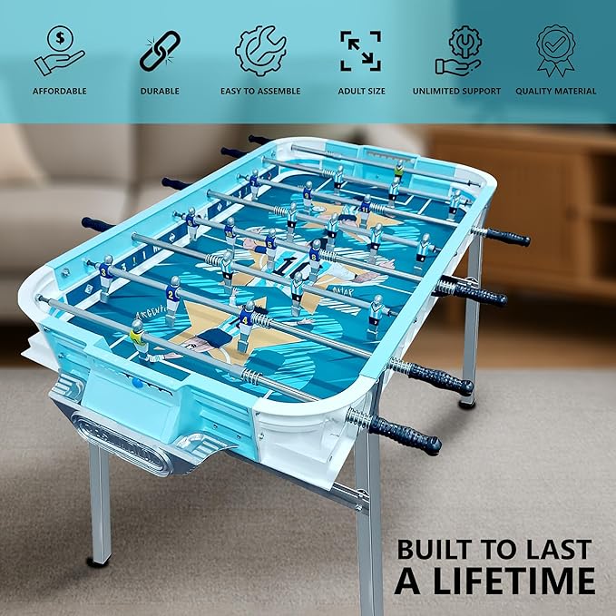 Outdoor Foosball Table Adult Size - Game Tables for Adults with Balls & Players - Soccer Table Game for Indoor Use - Weatherproof Perfect for Tournaments