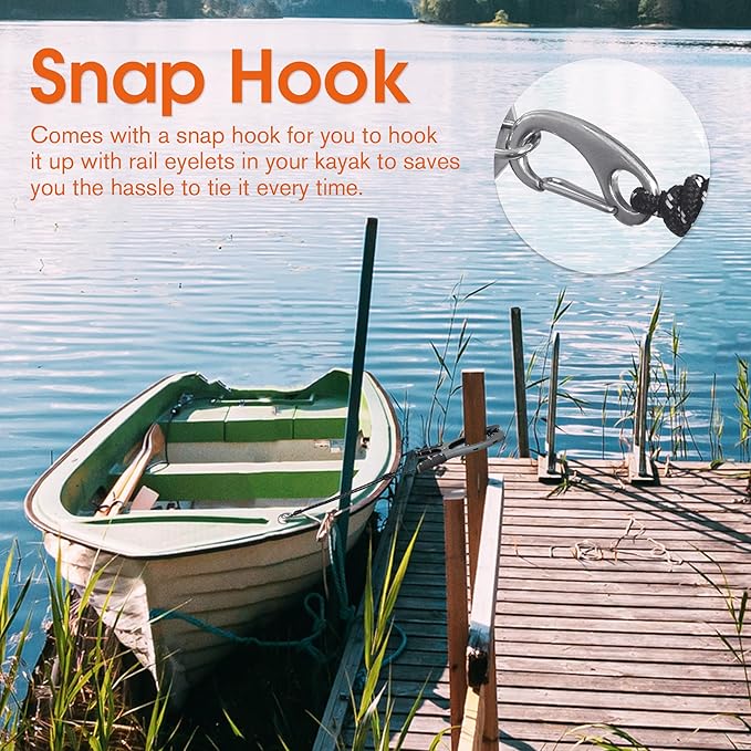 Antidious Kayak Brush Gripper, Kayak Anchor Grip with 16.4ft Paracord and Snap Hook to Anchor Float, Canoe, Boat for Fishing Boating Camping