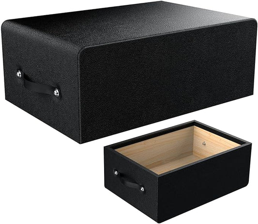 Pilates Box for Reformer 26 x 15 x 9.5 Inch Pilates Reformer Box, Premium PU and Wood Pilates Sitting Box, Home Use Pilates Bed/Pliates Reformer Machine Accessories, Black