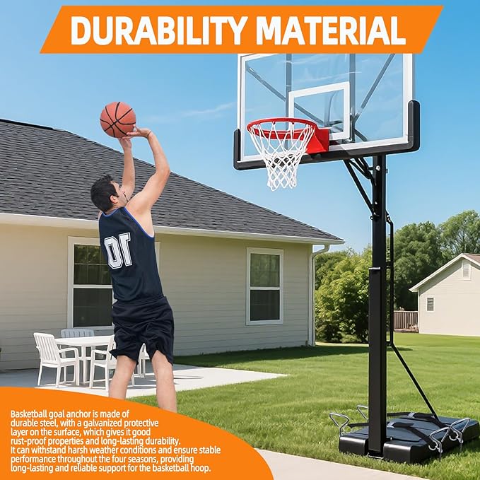 2 Set Basketball Goal Anchor, Basketball Hoop Anchor for Secure and Durable Court Setup, with Adjustable Straps for Basketball Mounting Trampoline Swing Tent