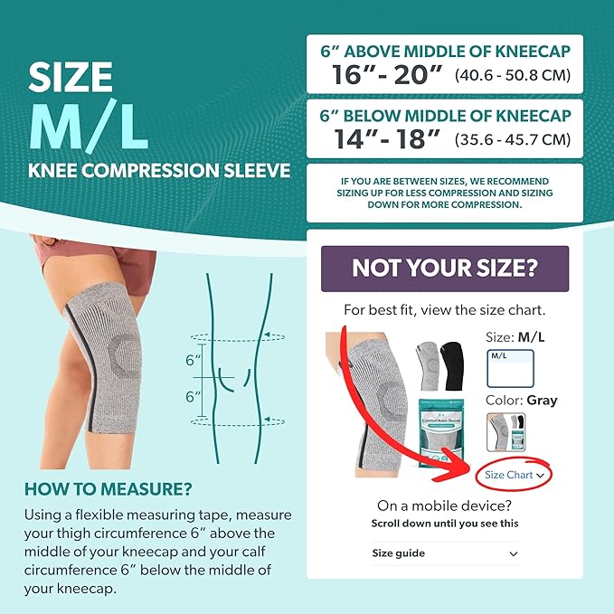 BraceAbility Knee Compression Sleeve - Knit Knee Pain Brace for Men and Women, Arthritis Relief, Meniscus Tear, Running, Workout, Sports, Swelling, Athletic Support for Joint Stability (M/L Gray)