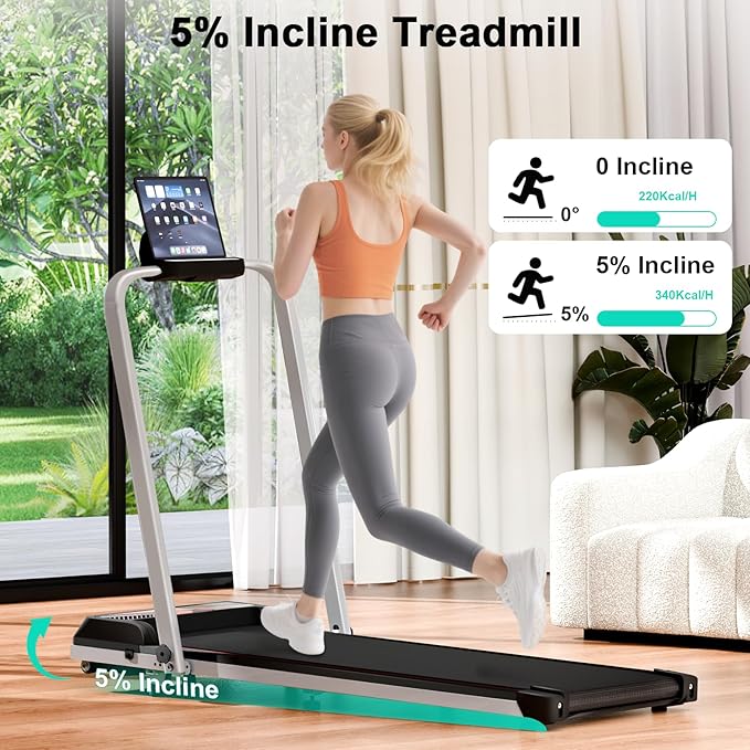 Treadmill with Incline, 3 in 1 Walking Pad with Incline for Home Office w/3.0HP Motor/7.6MPH, Walking Pad with Handle Bar/Remote/LED Display, Walking Pad Treadmill with Incline Supports Up to 350lbs