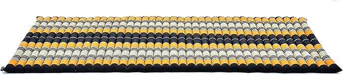 Leewadee - Kapok Roll Mat – Handcrafted Folding Sleep & Relaxation Mattress from Thailand, Ideal as Guest Bed, Camping Mat, Yoga Mat or Traditional Futon, 75 x 39 inches, Black Orange