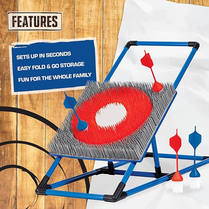 Eastpoint Axe Throw & Lawn Dart Target Sets - Bristle Axe Throwing Target & 2-in-1 Combo Backyard Game for Indoors and Outdoors