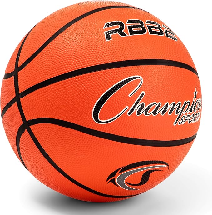 Champion Sports Rubber Basketballs – Heavy Duty Pro-Style, Indoor/Outdoor Use, Premium Basketball Equipment for Physical Education, Various Sizes & Colors (Size 3, 5, 6, 7)