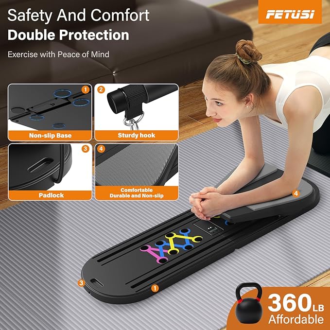 Pilates Board,Foldable Pilates Reformer Sets with Timer,Multifunctional Abdominal Pilates Board for Home Workout Equipment,Portable Ab Board Trainer Pilates Exercise Machine, Pilates Board for Women