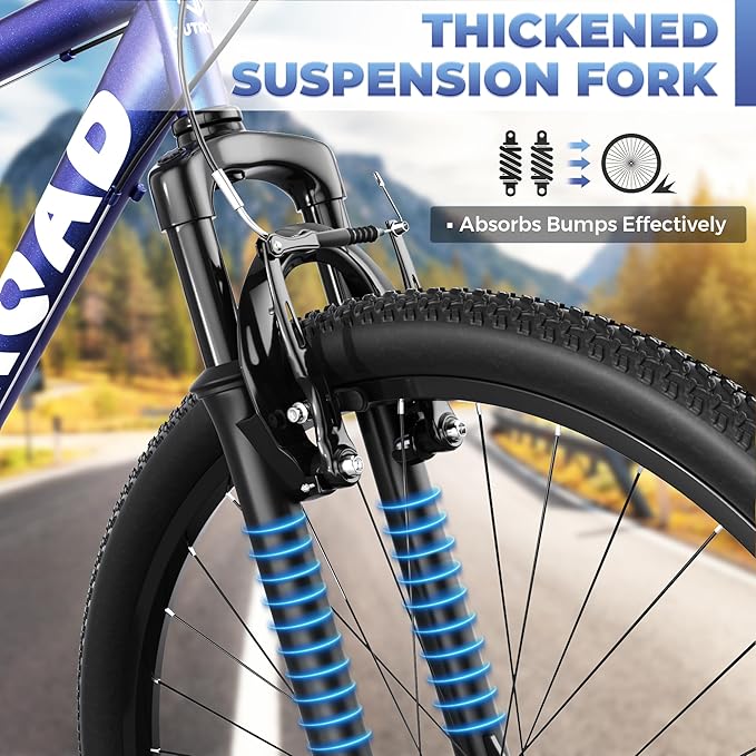 26 inch Mountain Bike with Lightweight Cycling Bicycles, Dual Disc/V Brake,Metal Frame Bicycle for Men and Women, Adult