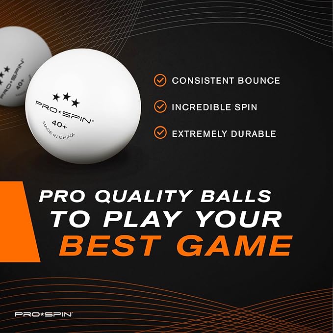 PRO SPIN Ping Pong Paddles - High-Performance Set with Premium Table Tennis Rackets, 3-Star Ping Pong Balls, Compact Storage Case | Professional Quality Ping Pong Paddle Set | Indoor & Outdoor Games