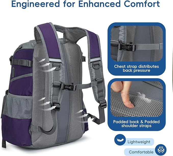 Baseball Bag for Youth and Adult, Softball Backpack 50L Large Capacity, Equipment Backpack with Laptop Compartment and Charge Port