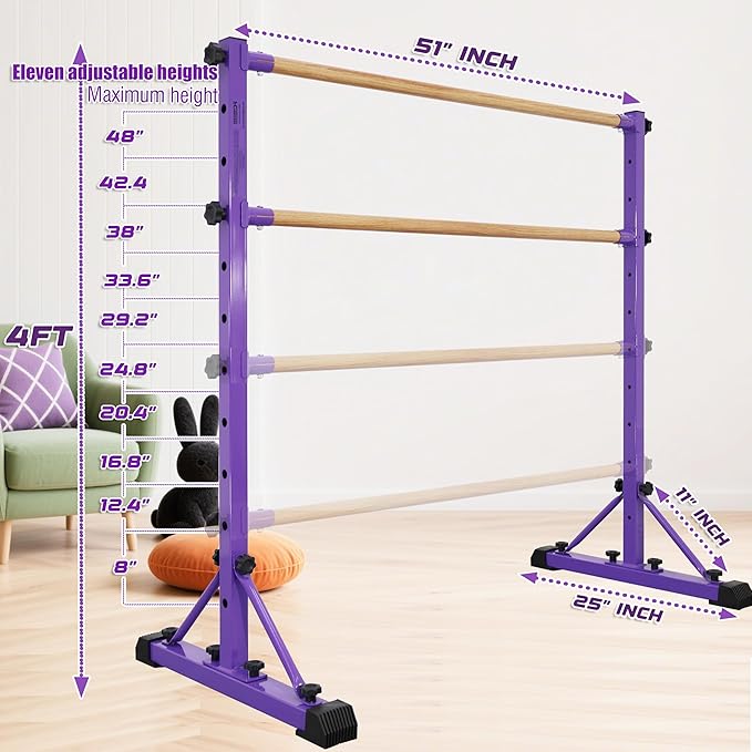 Adjustable Ballet Barre,Portable Dance bar,Fitness Equipment for Dance & Balance Excercise,Super Sturdy for Balance Workout,Weight Limit 250 LBS