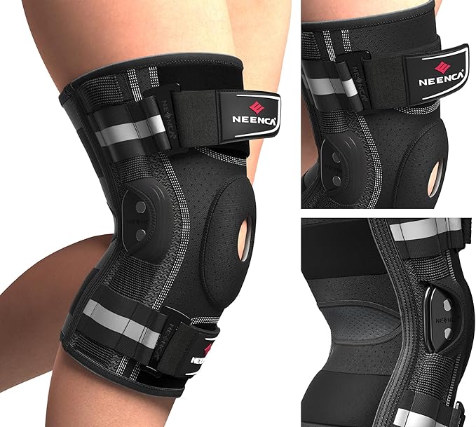 NEENCA Professional Knee Brace for Knee Pain, Hinged Knee Support with Removable Dual Side Stabilizers, Strong Stability for Joint Pain Relief, Arthritis, Meniscus Tear, ACL, PCL, MCL, Runner, Workout